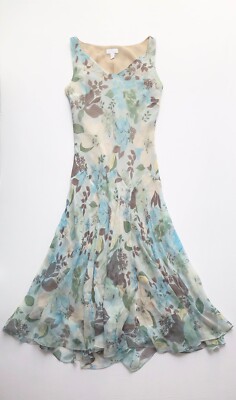Y2K 2000s Floral Baby Blue Brown Beige Slinky Flare 100% Silk Long Midi Dress 8 | eBay Y2K 2000s Floral Baby Blue Brown Beige Slinky Flare 100% Silk Long Midi Dress 8 | eBay