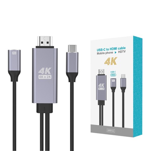 Type-C HDMI Adapter 4K with USB-C PD Charging Compatible with 2022 MacBook Pro - Afbeelding 4 van 5