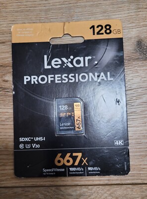 Lexar  667x SDXC Card  128GB SD Memory Class 10 U3 V30 100MB/s UHS-I