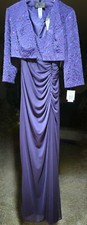 SZ 6 LADIES 2 pc PURPLE EMPIRE WAIST GOWN w/ JACKET by ALEX EVENINGS NWT/NEW