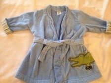 Carters Boys Blue Bath Robe Green Alligator 0-9 Months