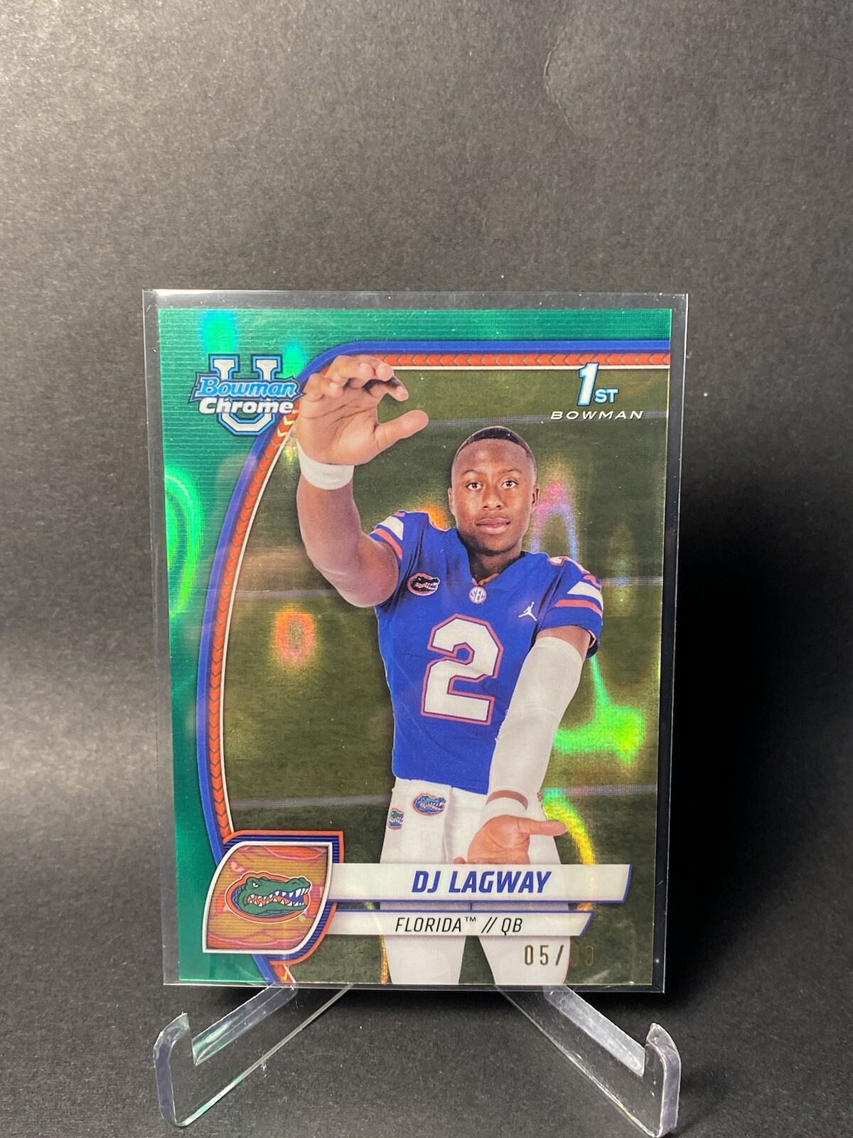 2024 Bowman Chrome University DJ Lagway 1st Bowman Green Lava /99 #63 Florida