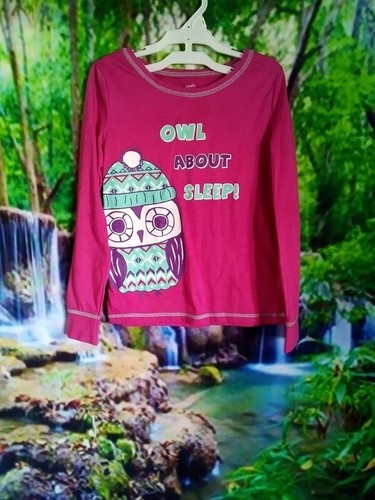 Girl Owl PJ Shirt Size 7/8 - Picture 1 of 2
