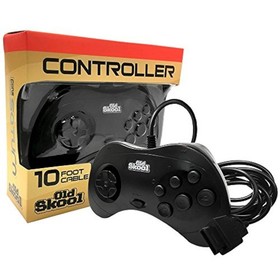 Black Controller Wired For Sega Saturn