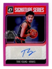 Trae Young 2018-19 Panini Donruss Optic Pink Autograph Card #SG-TYG 20/25
