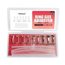 ELETIUO 13 Pack Filled Silver Metal Ring Guard with 4 Sizes Spirals,Invisible