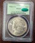 1882-CC PCGS MS65 CAC OGH MORGAN SILVER DOLLAR OLD GREEN HOLDER. CAC