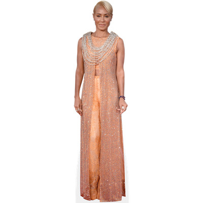 Jada Pinkett Smith (orangefarbenes Kleid) lebensgroßer Ausschnitt