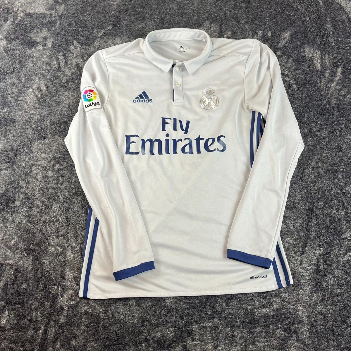 Adidas Real Madrid 2016 Fly Emirates Jersey Polo Climacool Long
