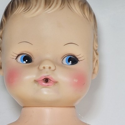 Vintage HORSEMAN Baby Doll 12” Hard Plastic 1960s In Yellow 3