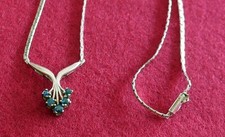 Halskette Collier 5 Saphire Sterling Silber 925