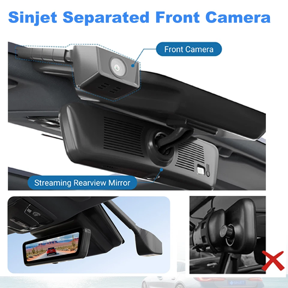 Inside Rearview Interior Digital Rear View Mirror 2 Camera Video Display 8.2'' - Image 2 of 4