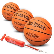GoSports 7 Inch Mini Basketball 3 Pack with Premium Pump - Regulation, Orange