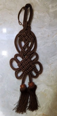 Macrame Asian Rope Tassel Wall Hanging Art Home Decor Boho Knots Brown