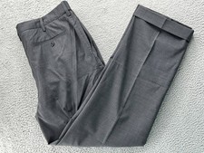  115 New Lands' End Men's Traditional Fit CW Wool Dress Pants Grey 38x31