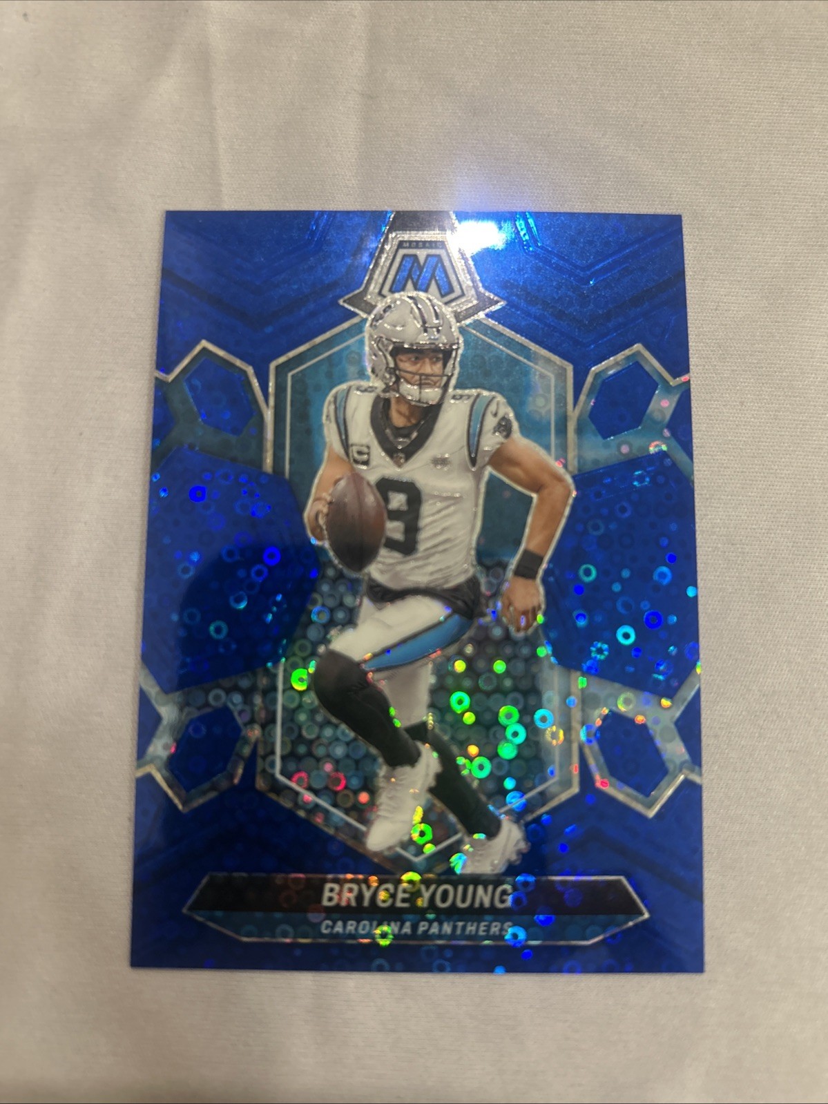 2024 Panini Mosaic No Huddle Blue Mosaic Prizm 66/75 Bryce Young #29