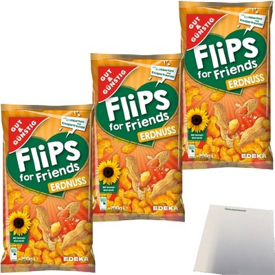 Gut&Günstig Erdnuss-Flips Mais-Erdnuss-Snack 3er Pack 3x200g Tüte usy Block