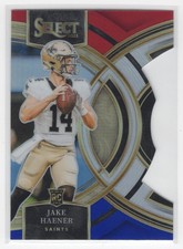 #186 Jake Haener 2023 Select Red White Blue Prizm Die Cut RC New Orleans Saints