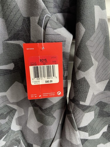 Nike Tech Fleece Camo Crew Sweatshirt Jumper Youth Size L 828722-021 Bk/Grey NEW - Picture 6 of 9
