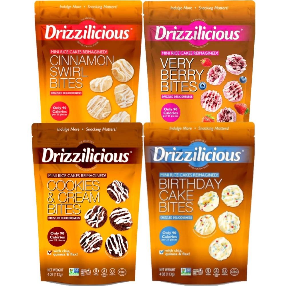 Drizzilicious Mini Rice Cake Bundle (4 Bags) – Cookies & Cream