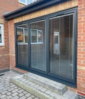 Grey Aluminium 3 Panel Folding Doors – Fast Delivery, A Rated Glass