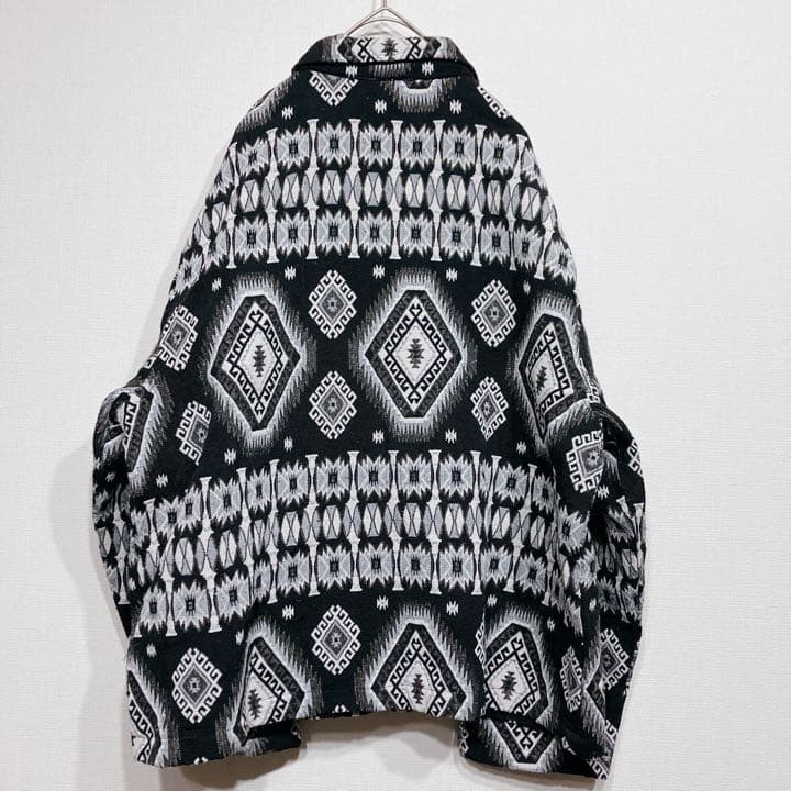 Native Jacket Blouson White Black Pattern Indian … - image 5