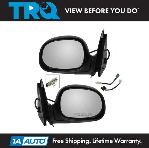 TRQ Chrome & Black Power Side Mirrors LH & RH Set for Ford Pickup