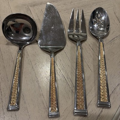 KELLS GOLD by Waterford Stainless 4 Piece M/M Set - made In Korea