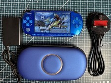 Sony PSP 3000 - Vibrant Blue - w/ 32GB - Charger - Case