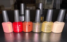 CND LOT * SHELLAC SOAK OFF GEL POLISH * LONG LASTING * 6 COLORS + BASE/TOP COATS