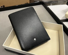Montblanc Meisterst ck Business Card Holder Black Leather Luxury Card Case New