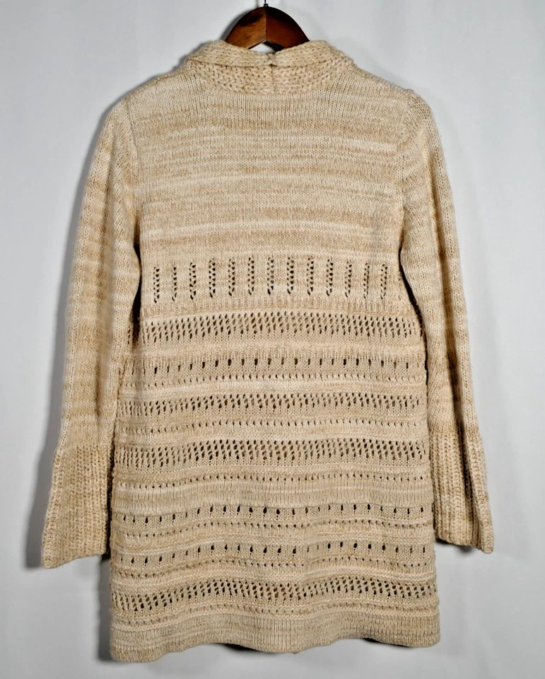 Cárdigan Coldwater Creek para mujer tejido abierto cuello chal talla L boho cottagecore Foto 4 de 4