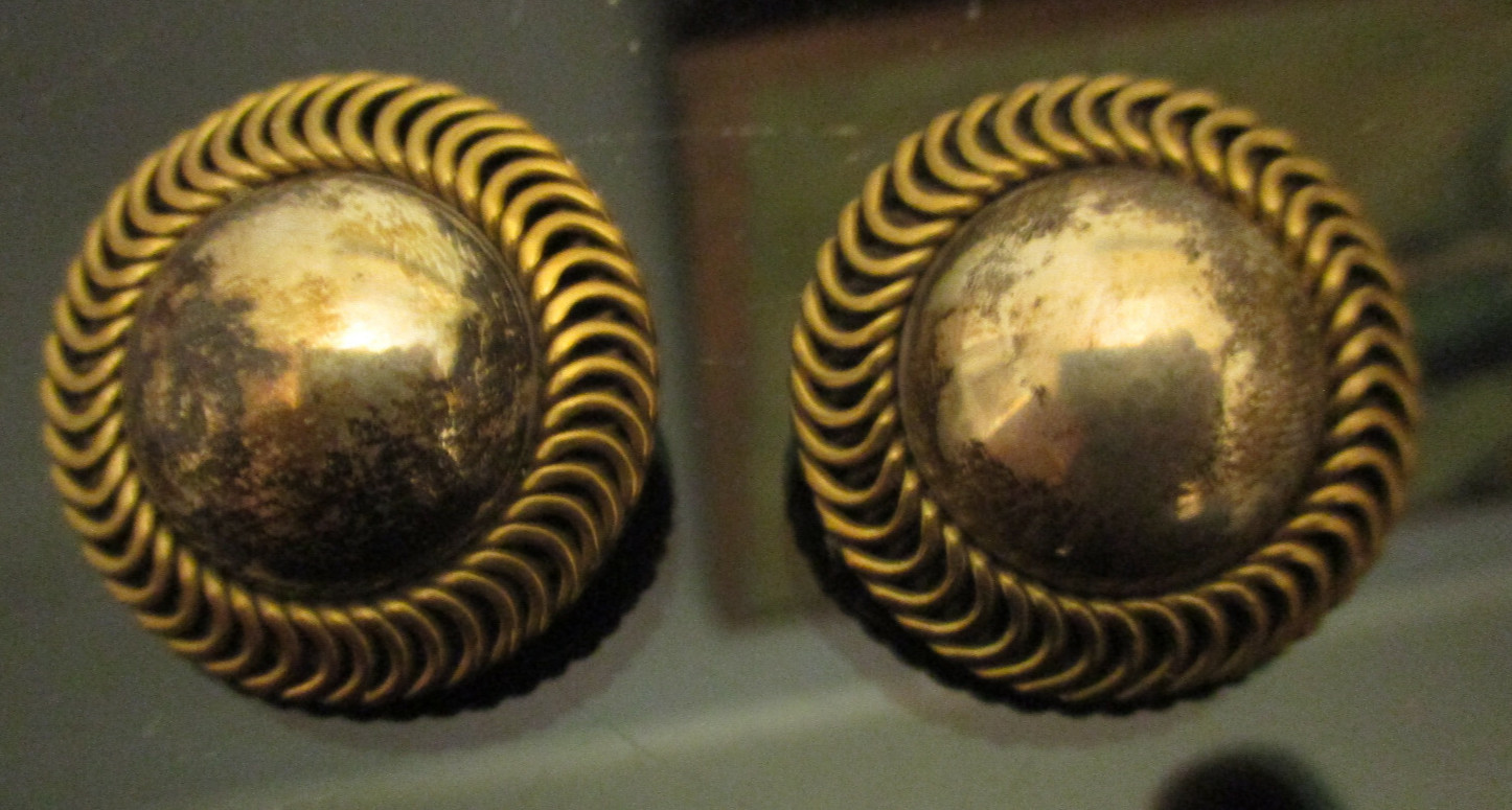 Classic Vintage Mid Century Modern Mexican Taxco Sterling Silver Button Earrings