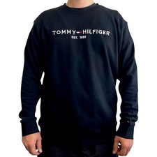 NWT Tommy Hilfiger Embroidered Tommy Logo Sweatshirt Black Size S