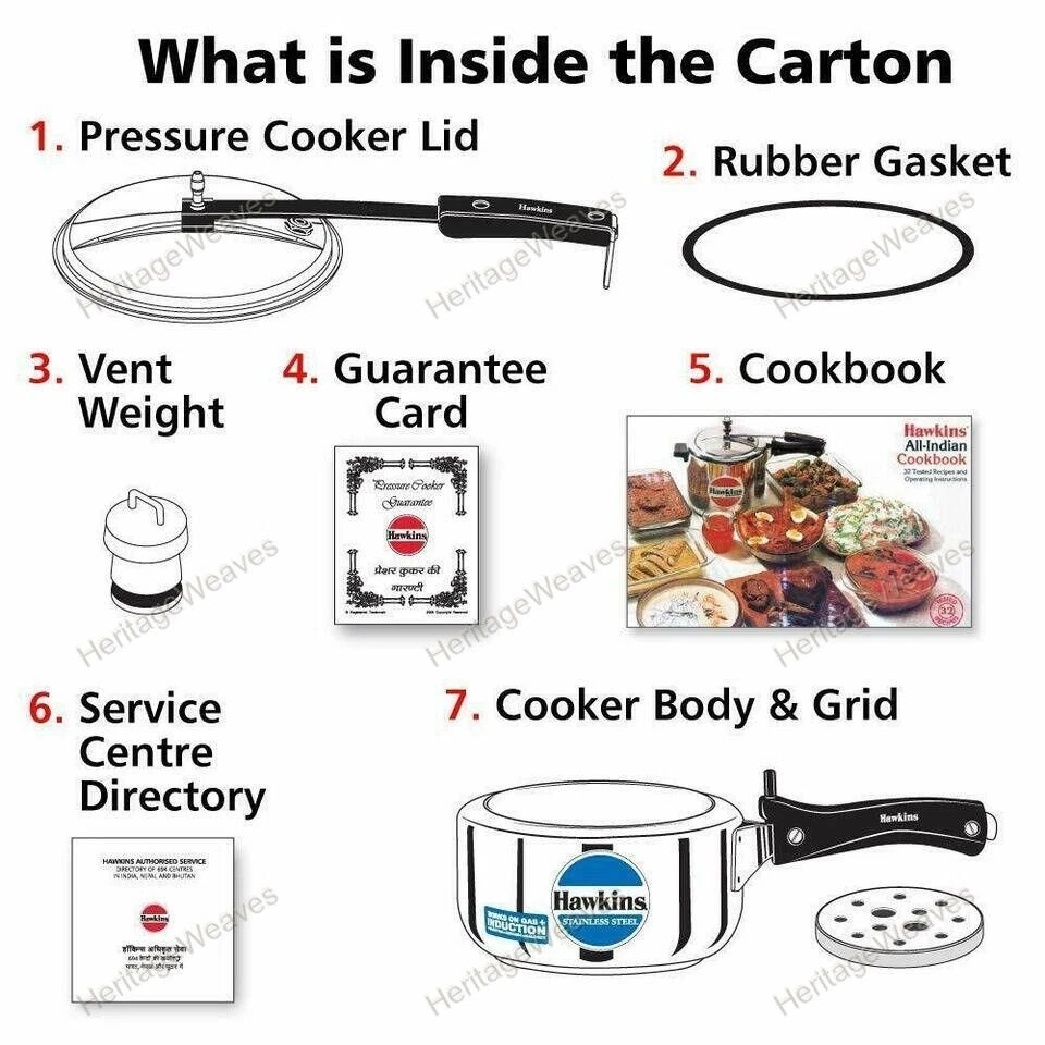 Hawkins Pressure Cooker 5 Liters Stainless Steel Silver Color Best Kitchen Gift