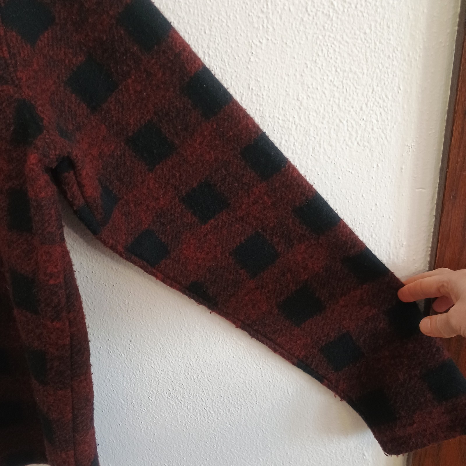 John Wayne Pullover 1/4 Button Flannel Fleece Red… - image 5