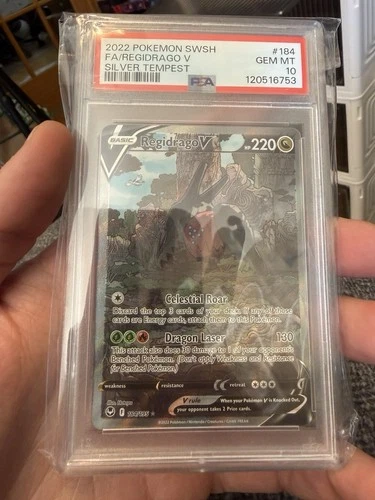 PSA 10 2022 Pokémon TCG Regidrago V 184/195 Silver Tempest Holo