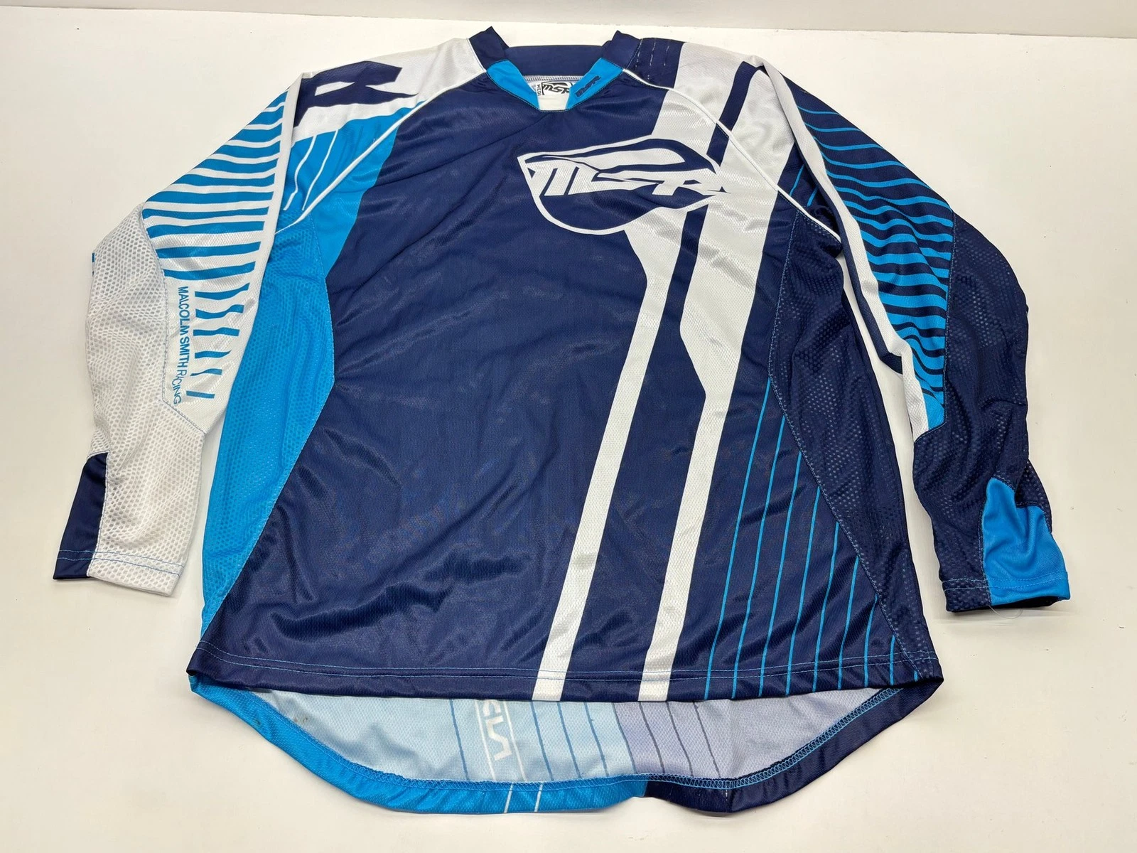 MSR Men's Jersey Medium White Blue M Riding Shirt Apparel Gear Motocross MX