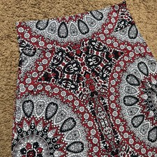 Made By Johnny Maxi Skirt Fold Over Waist 3XL Boho Chic Made in USA Red Black