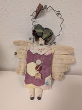 Primitive Cloth Angel Doll Lady Folk Art wing...