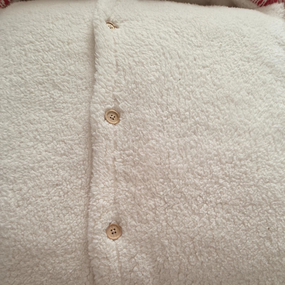 2 POTTERY BARN KIDS 针织猫头鹰鞋 EURO 红色 全新 SHERPA 反向 — 第 4/4 张图片