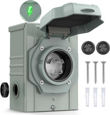 30 AMP Generator Power Inlet Box 125V NEMA L5-30P Receptacle Boxes LED Indicator