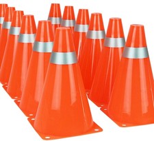 Kiddie Play 7 Inch Traffic Cones Sports Soccer Drills Agility Training Orange...