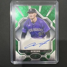 2025 Topps Tier One - Aaron Schunk Break Out Auto - Green /49 RC