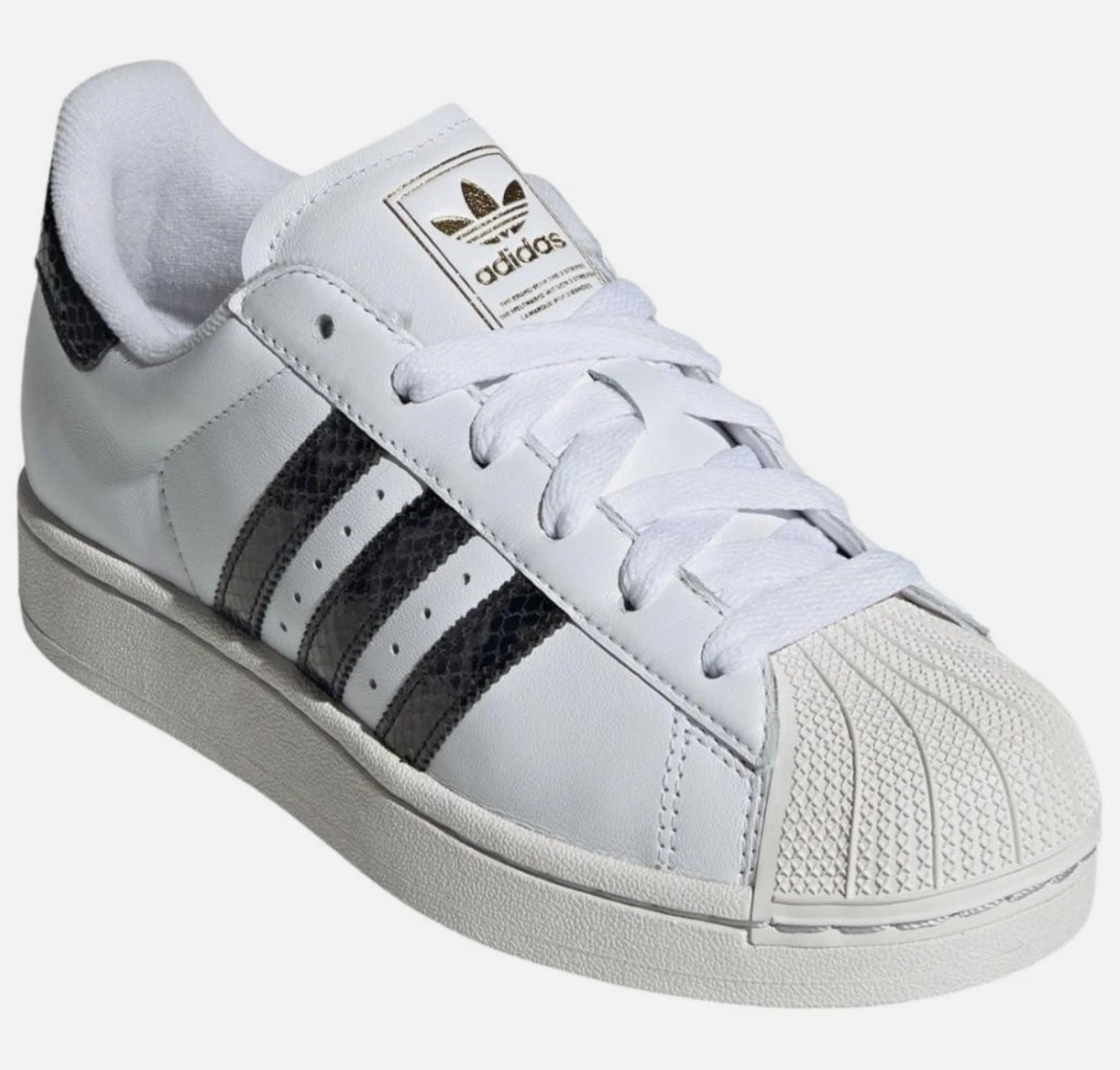 NEW IN BOX ADIDAS SUPERSTAR WHITE/WHITE
Sz. 12. OFFERS WELCOME Adidas Superstar White Black Gold Sneakers Retro OG EG4958  main image 4