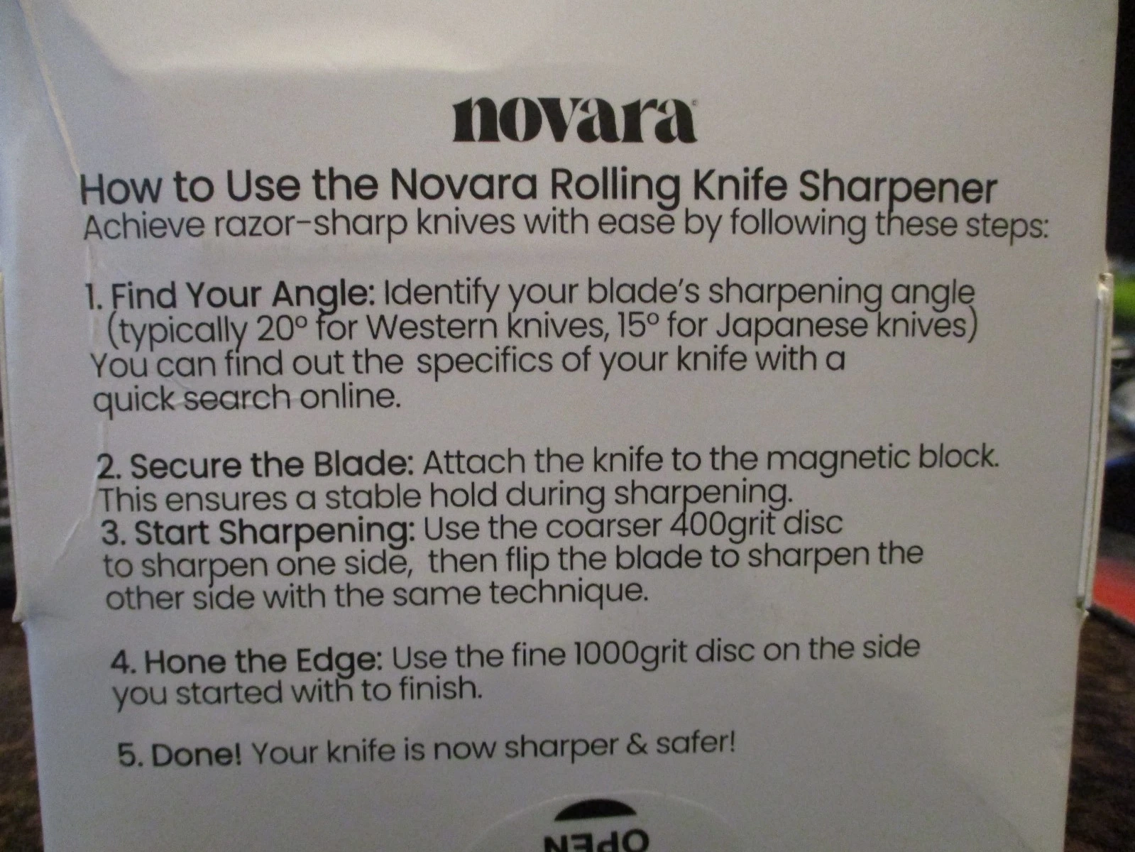 Novara Rolling Knife Sharpener-Diamond & Ceramic Knife Sharpening Kit