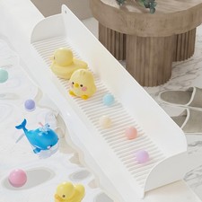 Silicone Bathtub Splash Guard 2-Ft, Tray Holder with 10 Strong Suction Cups, ...