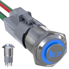 16MM Horn Button 12V 20A Momentary Push Button Switch, IP65
