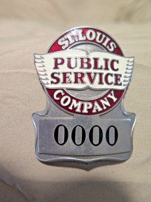 Enamel VINTAGE BUS DRIVER HAT BADGE ST. LOUIS WHITEHEAD HOAG CO. Sample 2.5 inch