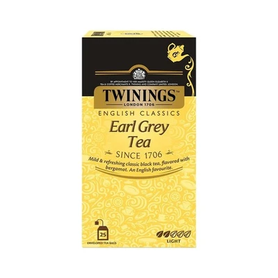 Twinings Earl Grey Tea 25 sachets de thé Premium Anglais Classique Noir Chai ... - Photo 1/4